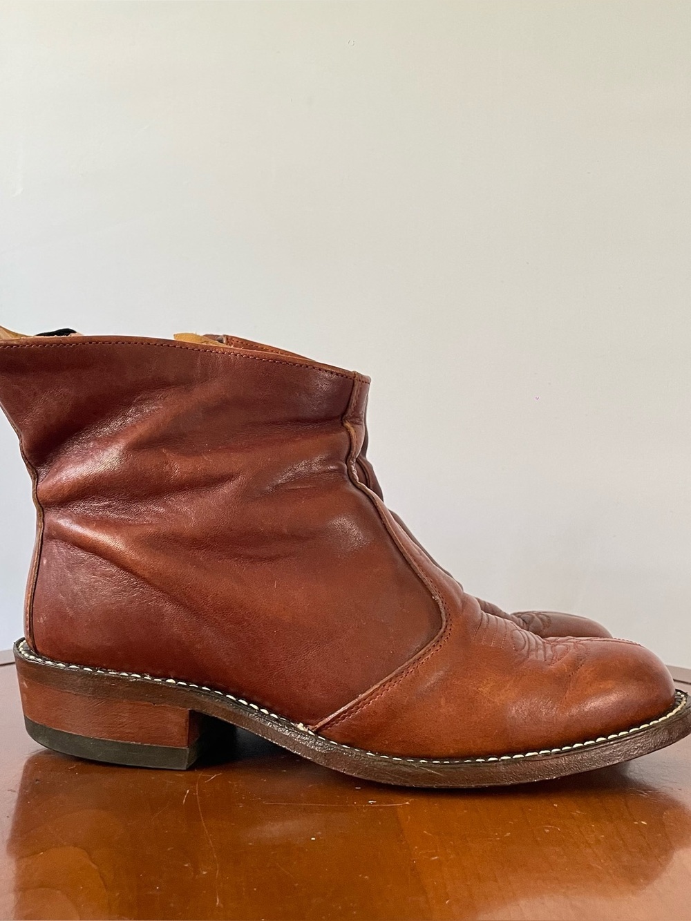 Alberta Brown Leather Ankle Boots (Made in Calgary) | US 7